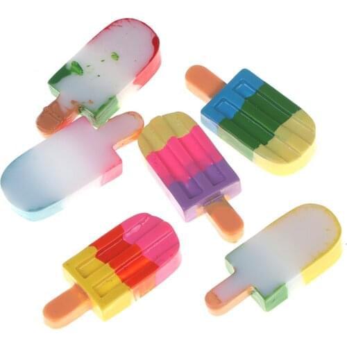 5pcs Popsicle Mini Cartoon doll Accessories for 1/6 1/12 doll Dollhouse Miniature Pretend ice cream Kitchen Foods