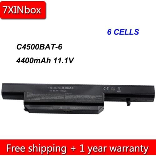 7XINbox 6cell 4400mAh 11.1V C4500BAT-6 Laptop Battery For Clevo B4100M C4500 C4500BAT6 B4105 B5100M B5130M W150 W240C W250H