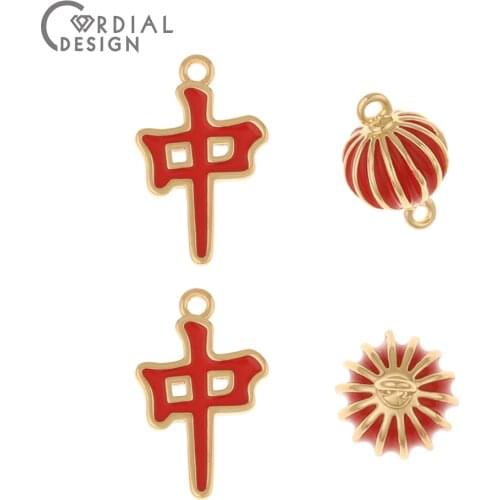 Cordial Design 30Pcs Jewelry Accessories/Charms/Hand Made/Paint Effect/Genuine Gold Plating/DIY/Jewelry Findings & Components