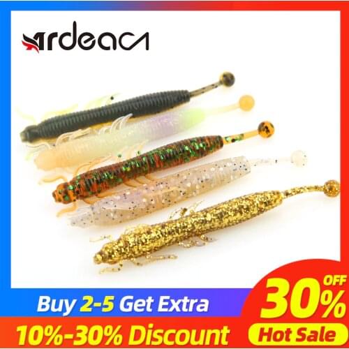 ARDEA Soft Lures 70mm 2.2g Baits Fishing Lure Leurre Shad Double Color Silicone Tail Jigging Wobblers Bass Pike Fishing Tackle