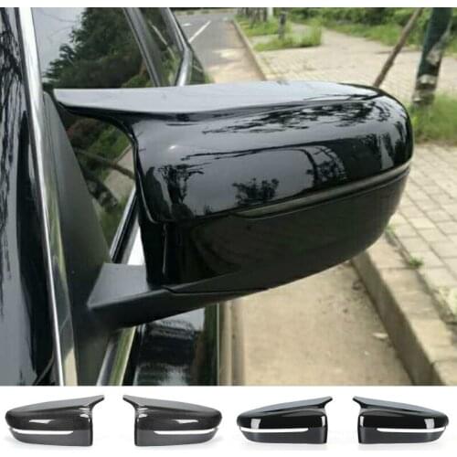 2Pcs Car Bright Black Side Rear View Mirror Cover Replacement for BMW 5 Series G11 G12 G30 G38 2017-2019