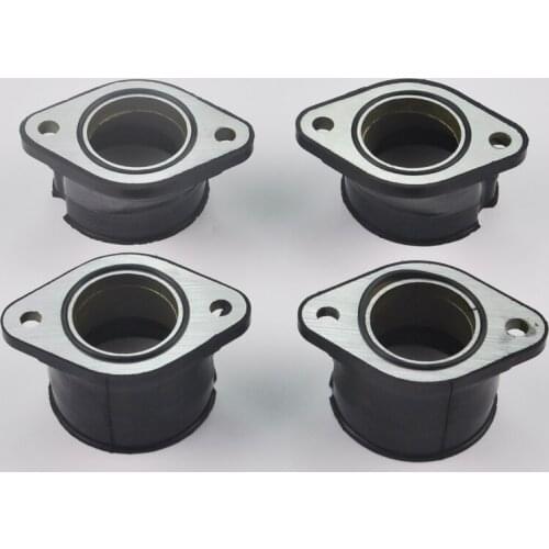 4PC Motorcycle Left & Right Carburetor Intake Manifold Joint Boots For Kawasaki ZR7S ZR750 2000-2005 ZR 750 ZR 7S