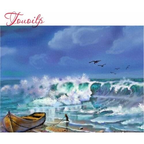 Bricolage diamant broderie mer point de croix plein carré diamant peinture paysage artisanat Kit décoration de la maison