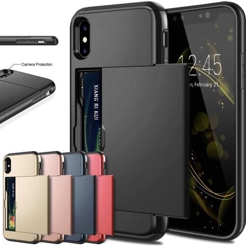 Phone Cases For iPhone 11 Pro Max SE 2020 Case Slide Armor Wallet Card Holder Cover For iPhone XR X XS MAX 7 8 6 6S Plus 5 5S