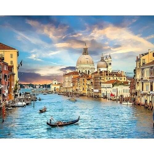 Digital Oil Painting Shuicheng Town Landscape DIY Living Room Decoration Painting Girlfriend Birthday Gift Children Hand Painted