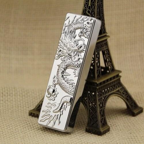 Long Embossed Dragon Drop-down Metal Large Creative Lighter Gadgets for Men Cool Lighter Good Gift for Men Weed Accessories