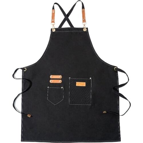 Canvas Apron Custom Printing Milk Tea Barista Work Clothe Men Women Korean Version Hot Dyeing Division,Cotton Apron