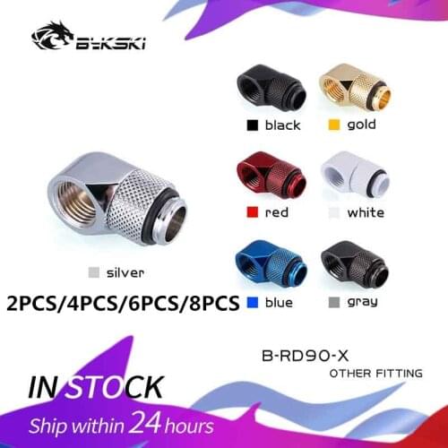 2PCS/lot Bykski PC water cooling Fittings 90 degree tube connector G1/4 male to female water cooler gadget B-RD90-X