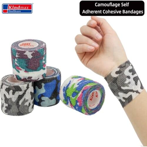 Kindmax Camouflage Tape Cohesive Bandage Wrap Band Roll Hunt Disguise Sports Protector Ankle Knee Finger Arm Bandage