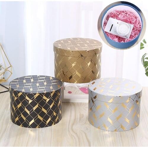 Korean Florist Flowers Gift Box Packaging Box Round Packing Case for Wedding Birthday Gift Box Party Candy Chocolate Storage Box