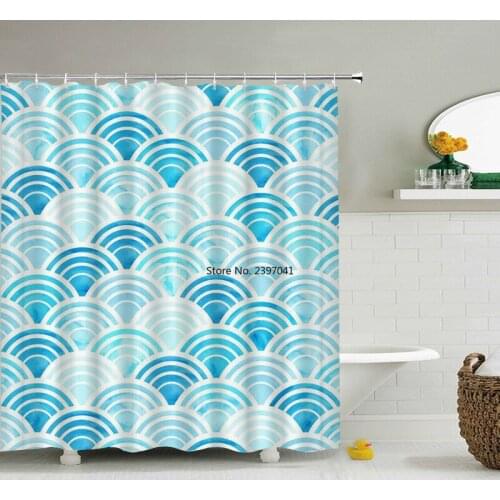 Colorful Modern Shower Curtain 3d Bathroom Curtain With Hooks Decorative Partition Screen 180*240 Polyester Washable Cloth