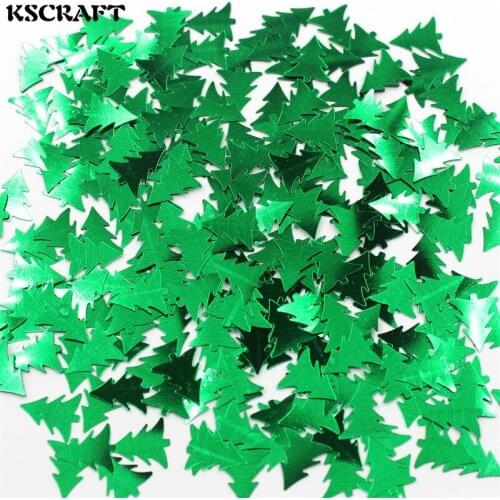 KSCRAFT Green Christmas Tree Shape Sequins PVC Flat for DIY Card Making Craft Color Collection