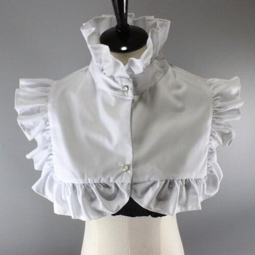 Linbaiway Cotton Ruffles Stand Fake Collars Women Half-Shirt Sweater Decorative Female Detachable Collar Necklace False Collar