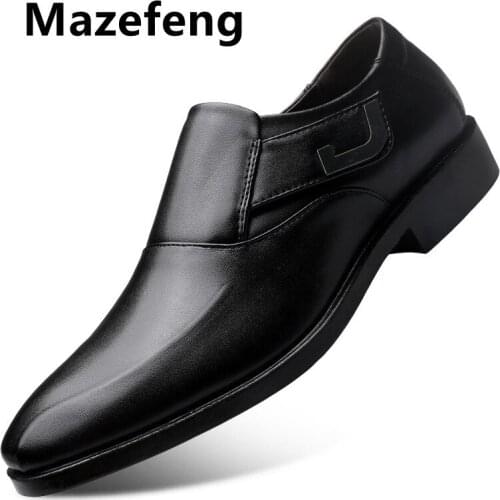 Mazefeng 2020 Crocodile Pattern PU Leather Dress Shoes Men Shoes for Business Casual Big Size 48 Shoes Formal for Wedding Party