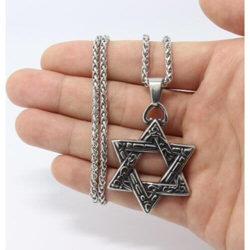 Fashion Movie Collection 316L Stainless Steel Unisex Pentagram Pendant Hollow Necklace Popular pendants - free shipping
