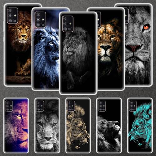 Soft Case For Samsung Galaxy A51 A71 A21S A31 A41 M31 A11 M51 M21 M11 Fashion Translucent Phone Cover Shell Lion Alpha Male Capa