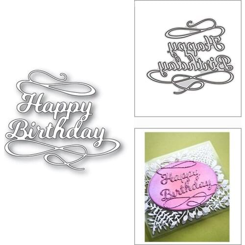 New 2021 Fancy Happy Birthday Words Metal Cutting Dies for DIY Scrapbooking and Gift Card Making Decor Embossing Craft No Stamps