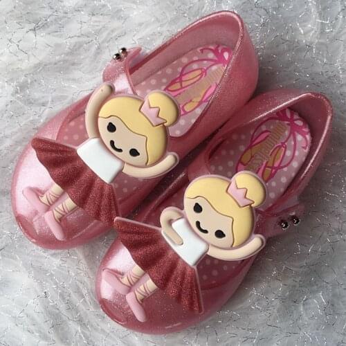 2020 New Mini Melissa Children Jelly Shoes Fashion Pircess summer Ballet sandals Kid girls Becah Candy shoes MN030