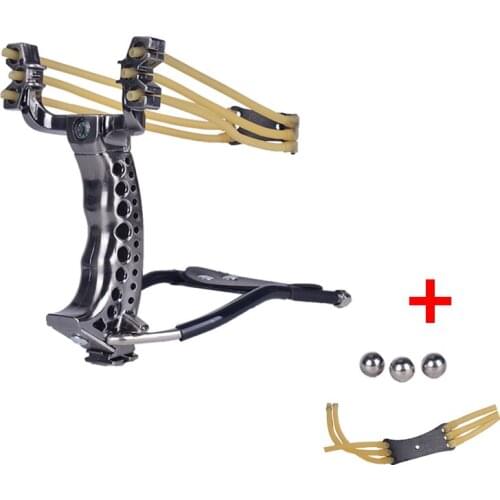 2019 new Powerful Hunting Slingshot With 2 Tubes of Rubber Band And 3 Steel Ball Tactical Professional Pocket Objective Sling