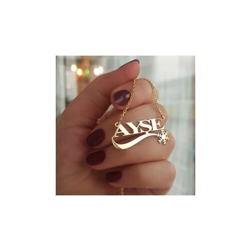 PERSONALIZED SILVER NECKLACE NAMED SNOWFIN