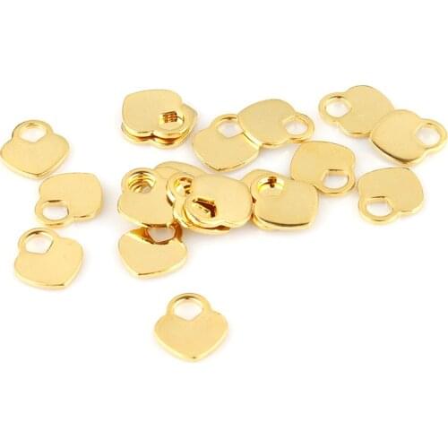 HXD 20 pcs/lot of 11*10mm stainless steel heart-shaped lock can be used as DIY jewelry making bracelet necklace pendants