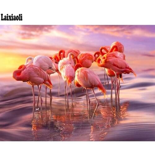 Full,Diamond Painting,Flamingo,Animal,Diamond Embroidery,Cross Stitch,5D full Round square Rhinestone,Mosaic,Kits,DIY, Decor