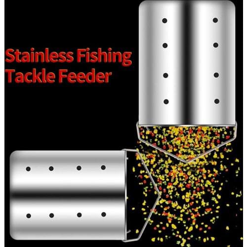 Portable Fishing Feeder Automatic Tackle Lazy Fishing Lure Hook Stainless Steel Trap Bait Thrower Container Fishing Device X427G