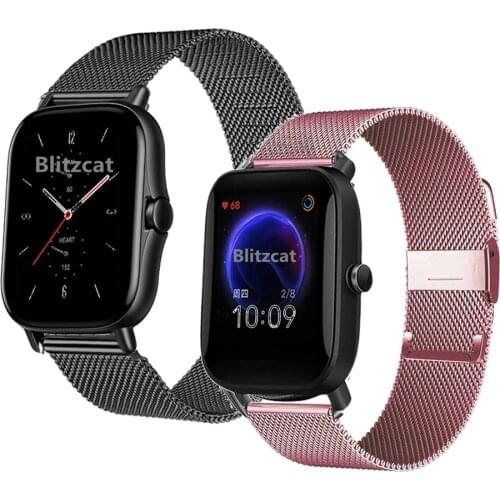 For Huami Amazfit Bip U Pro S Quick Release Watch Milanese Stainless Steel Watchband For GTS 2 2e mini Band