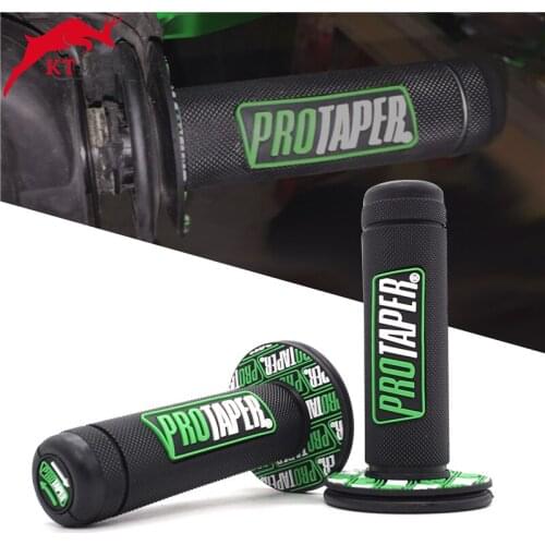 For Kawasaki KLX250 KLR650 KLX140 KLX110 KX65 KX85 KX100 NINJA 400 650 Green 7/8" 22mm Motorcycle Rubber Hand Grips Handle Gel