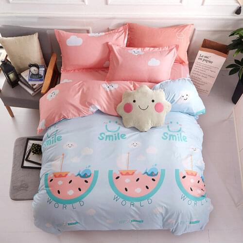 Cartoon 4pcs Girl Boy Kid Bed Cover Set Duvet Cover Adult Child Bed Sheets And Pillowcases Comforter Bedding Set 2TJ-61010