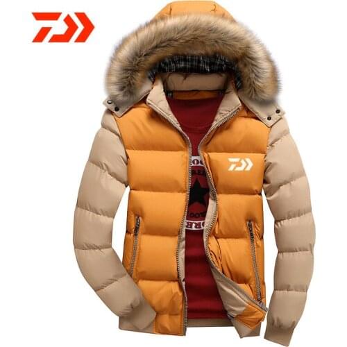 2021 Daiwa Fishing Jacket Winter Men Keep Warm Velvet Multi-pocket Hooded Clothing Fishing Clothes Men Clothes for Winter Shirt