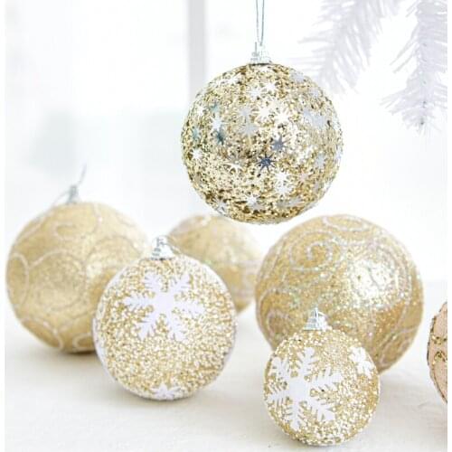 Champagne 8cm Christmas ball decoration drop ball Christmas Tree Decoration pendant Christmas decoration scene layout