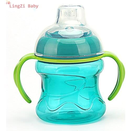 Silica Gel Feeding Bottles Cups For Babies Water Milk Bottle Infant Training With Handle Cups