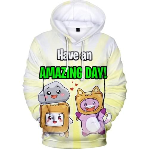 New Lankybox 3D Hoodie Childrens Sweatshirts Fashion Harajuku Hoodies Sportswear Women/Men Kids Kawaii Hip hop hooded Plus Size