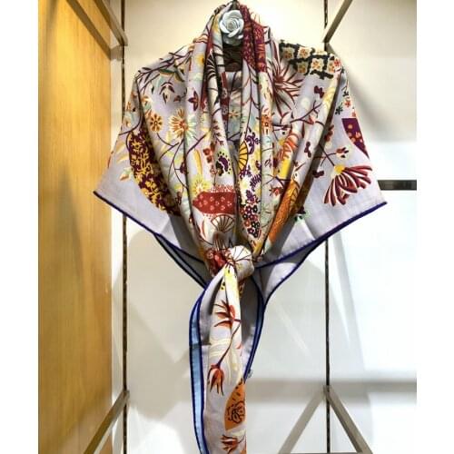 Women Winter Double Sides Scarf 50% Silk 50% Cashmere Scarves Handmade Rolling Edges Large Shawls Wraps 55" x 55" Warm Wraps