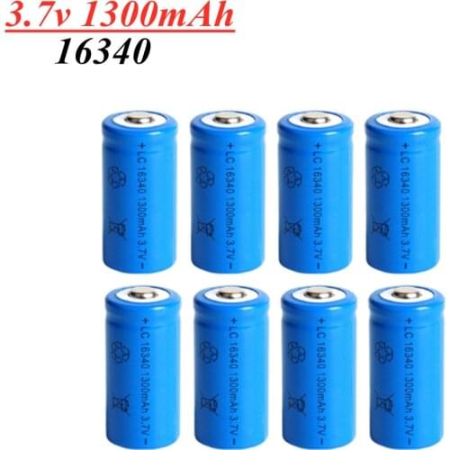 1-20Pcs 3.7V 1300mAh Li-ion Rechargeable 16340 Batteries CR123A Battery LED Flashlight Travel Wall Charger For 16340 CR123A