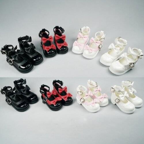 1/4 1/3 scale BJD SD doll Bowknot leather shoes for MSD SD13 girl doll accessories . not include doll and other C0594