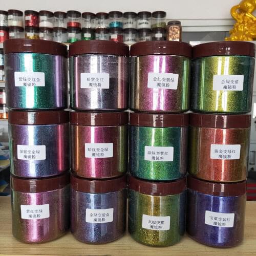 1 Bottle Magic Mirror Chameleon Glitter Nail Pigment 12Colors Paint Irregular UV Gel Polish Eyeshadow 0.2g Nai Art Powder Tr#55