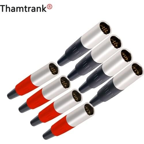 10pcs Mini XLR 3 4 5 Pin Male Plug Small XLR Audio Microphone Connector for MIC Soldering Straight