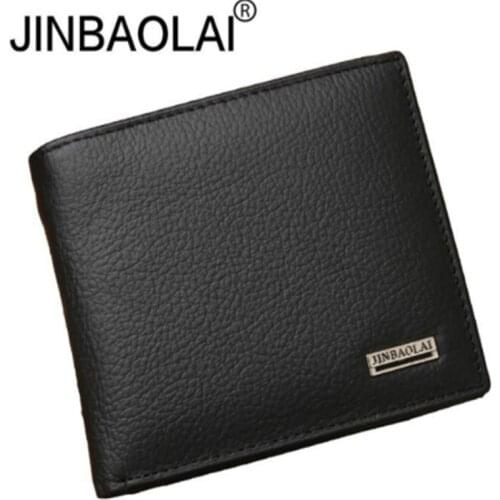 100% Genuine Leather Wallets Fashion Short Bifold Men Wallet Casual Wallet Men With Coin Pocket Purse Male Card Holder Wallets