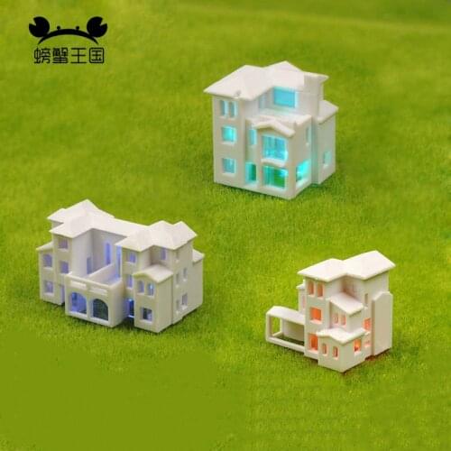 2pcs Small House Villa Model DIY Building Sand Layout Scenery Materials Accessory