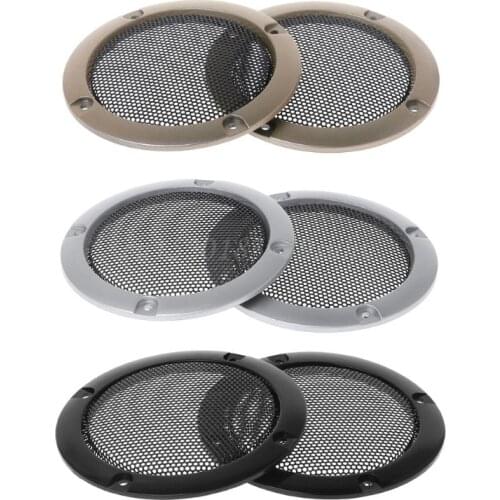 2PCS Speaker Grills 3" Protective Subwoofer Frame Grille Cover Steel Mesh Decorative Circle DIY Accessories