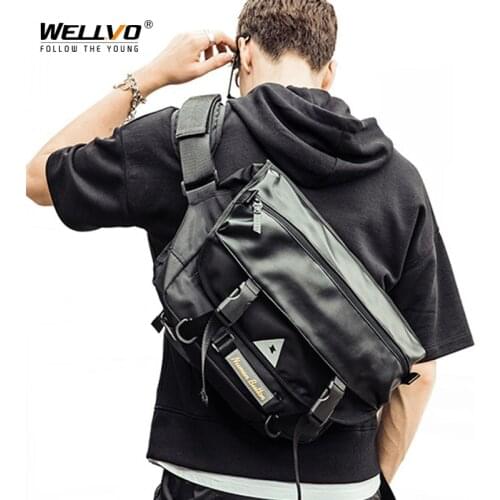 2020 New Casual Fashion Crossbody Bags Men High Quality Leather Nylon Messenger Bags Black Laptop Bag Travel Bag XA697ZC