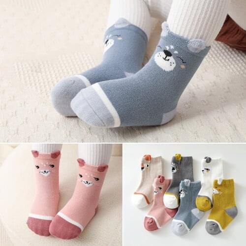 3 Pairs/lot 0-3Y Baby Socks Spring And Autumn Cartoon Socks Cotton Very Cute Warm Soft Boys And Girls Socks WT130