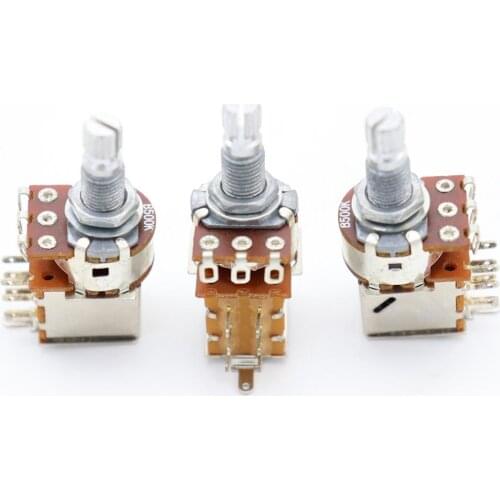 3pcs Guitar Pot Bass Push Pull Pot Push Pull Guitar Potentiometer Volume Tone Short Split Shaft Switch Pots B500K
