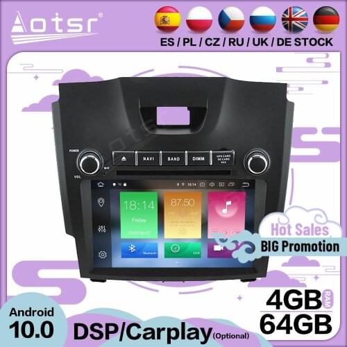 4+64GB Carplay Multimedia Stereo Android 10.0 Player For Chevrolet TRAILBLAZER Holden S10 GPS BT Audio Radio Receiver Head Unit