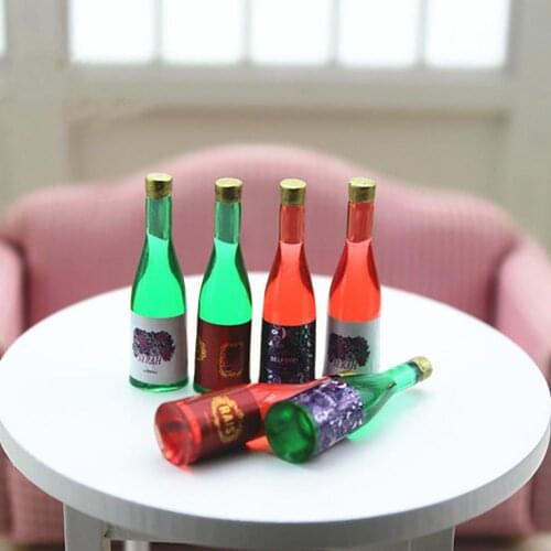 6Pcs/Set Wine Drink Bottles Goblets Beer Cups Wine Bottles Cup Holder Dollhouse Miniature Pub Shop New 2020 Brands New