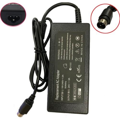 24V 3A 3pins 72W AC Adapter Power Supply Charger For NCR Real POS 7197 POS PS180 PS179 Thermal Receipt Printer
