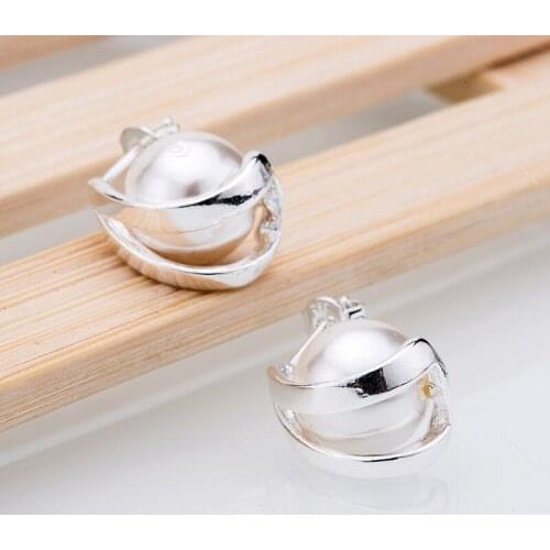 Bead shiny graceful silver plated earrings 925 jewelry for women silver earrings NABNVVJX