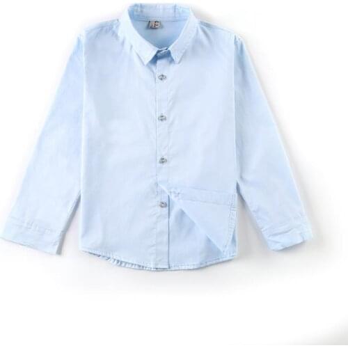 YourSeason Fashion Spring Autumn 2021 Boys Blouses Cotton Long Sleeve Bottom Tops Shirts White Red Blue Black Pink 5 Colors